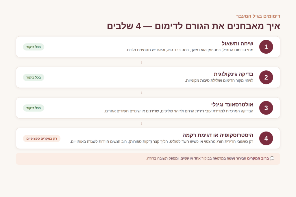 איך מאבחנים את הגורם לדימום - 4 שלבי הבירור